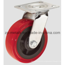 4inch Heavy-Duty Red PU Swivel Caster Wheel